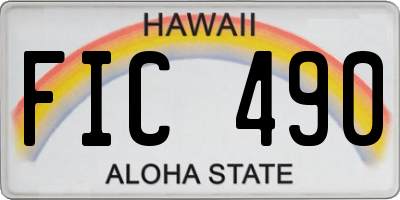 HI license plate FIC490