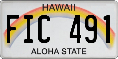 HI license plate FIC491