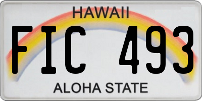 HI license plate FIC493