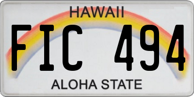 HI license plate FIC494