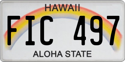 HI license plate FIC497