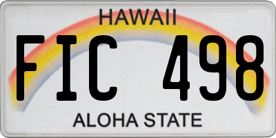 HI license plate FIC498