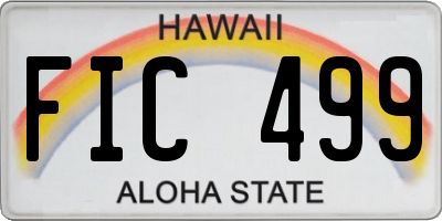 HI license plate FIC499
