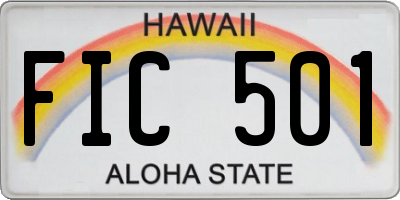 HI license plate FIC501