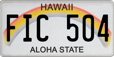 HI license plate FIC504