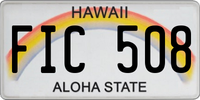HI license plate FIC508