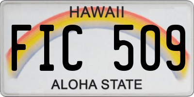 HI license plate FIC509