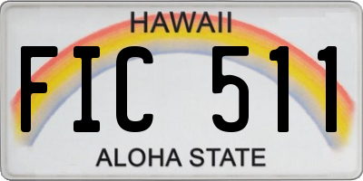 HI license plate FIC511