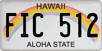 HI license plate FIC512