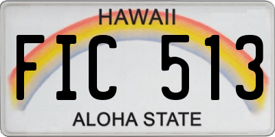 HI license plate FIC513