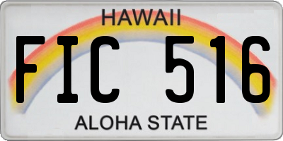 HI license plate FIC516
