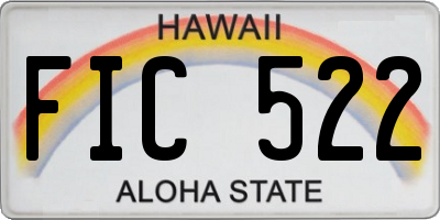HI license plate FIC522