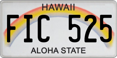 HI license plate FIC525