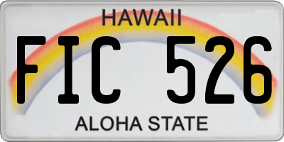 HI license plate FIC526