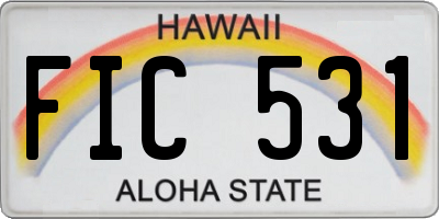 HI license plate FIC531