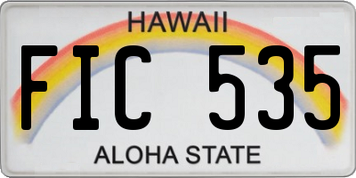 HI license plate FIC535