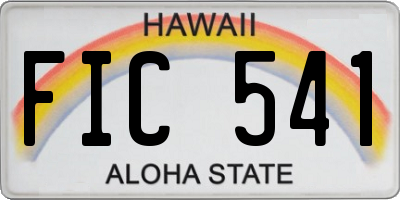 HI license plate FIC541