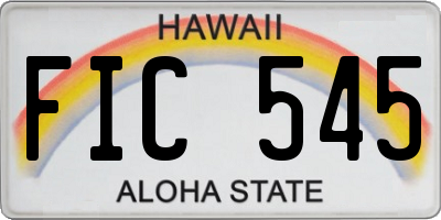 HI license plate FIC545