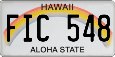 HI license plate FIC548