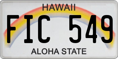 HI license plate FIC549