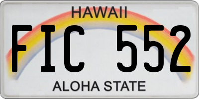 HI license plate FIC552