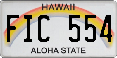 HI license plate FIC554