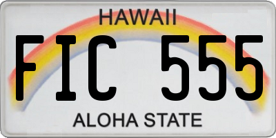 HI license plate FIC555