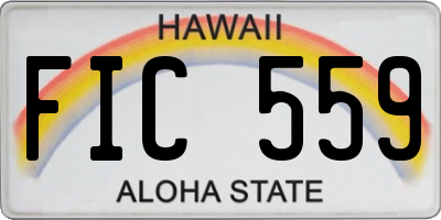 HI license plate FIC559