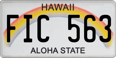 HI license plate FIC563