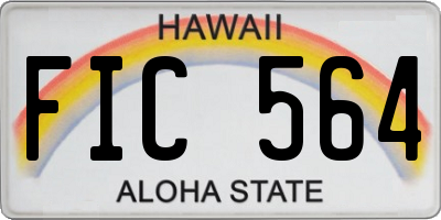 HI license plate FIC564