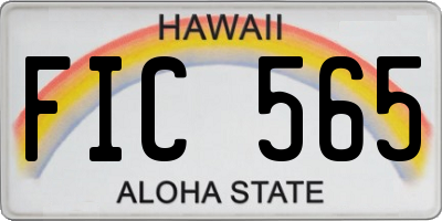HI license plate FIC565