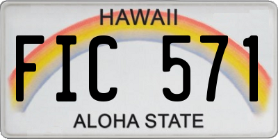 HI license plate FIC571