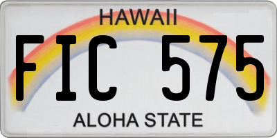 HI license plate FIC575