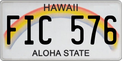 HI license plate FIC576