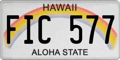 HI license plate FIC577