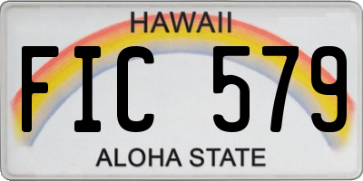 HI license plate FIC579