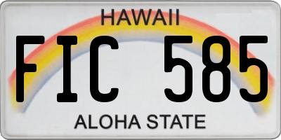 HI license plate FIC585