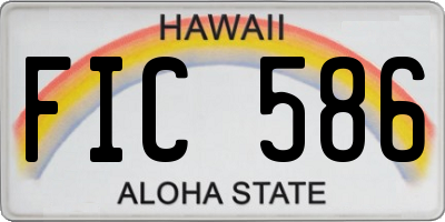 HI license plate FIC586