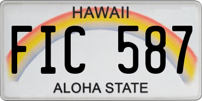 HI license plate FIC587
