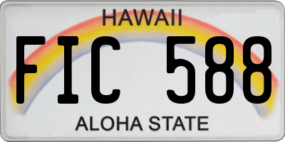 HI license plate FIC588