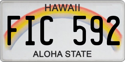 HI license plate FIC592