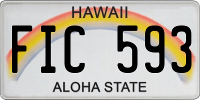 HI license plate FIC593