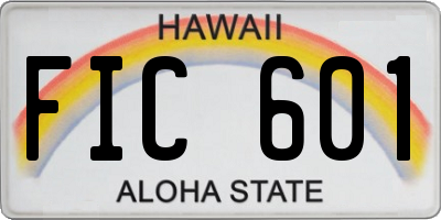 HI license plate FIC601
