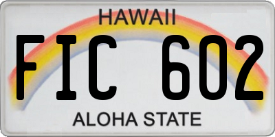 HI license plate FIC602