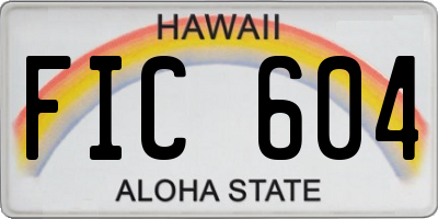 HI license plate FIC604