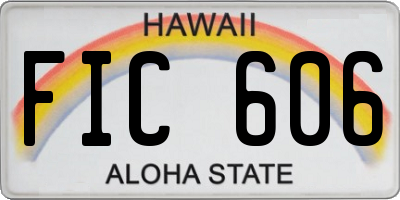 HI license plate FIC606