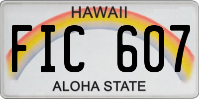 HI license plate FIC607