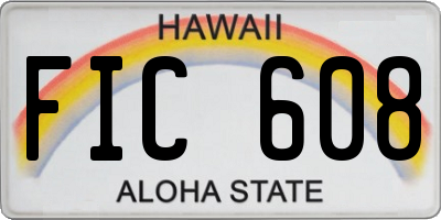 HI license plate FIC608