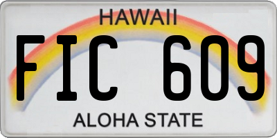 HI license plate FIC609