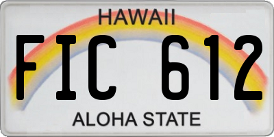 HI license plate FIC612